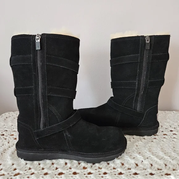 UGG Maddi II Black Shearling Lined Boots Size 4 - Picture 4 of 10